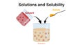 Solution is made up of particles, solutes, and a solvent, Solvent is usually liquid, chemistry